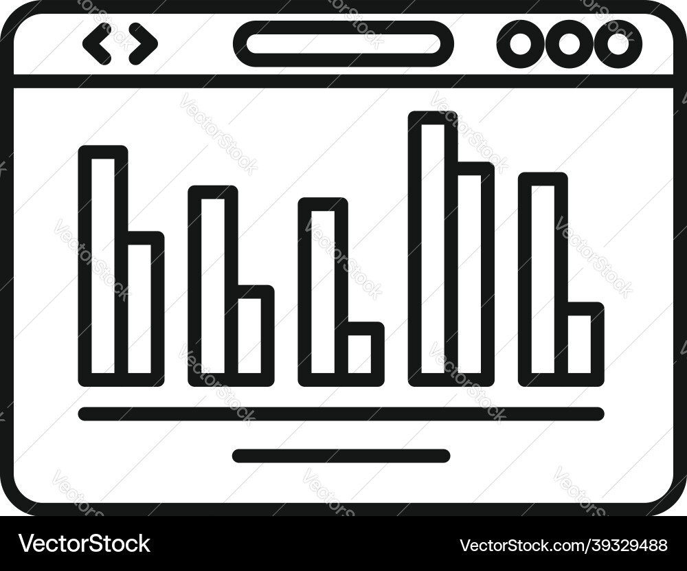 Browser dialog icon outline web screen Browser dialog icon outline web screen vector image