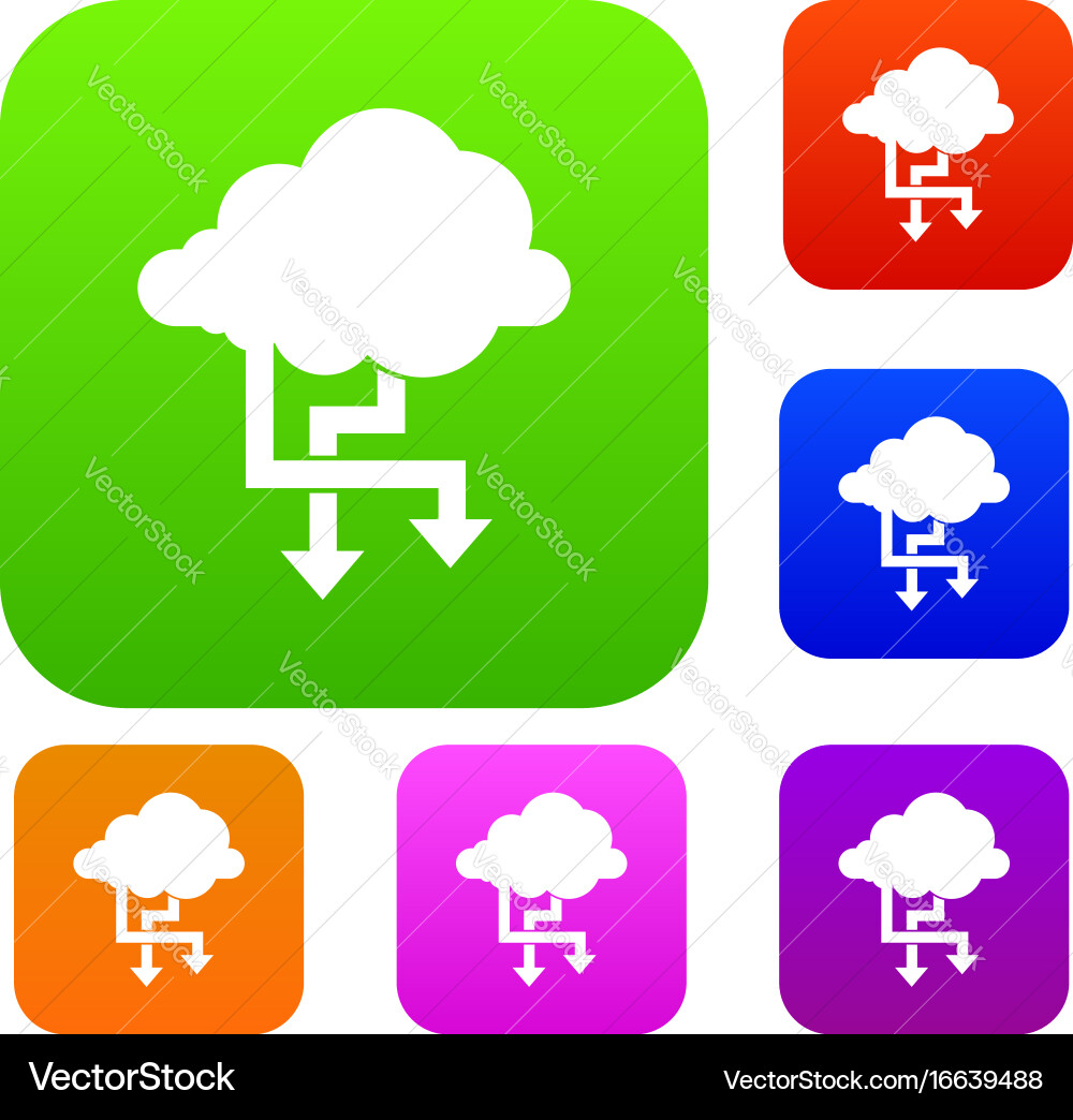 Cloud and arrows set collection Vector Image