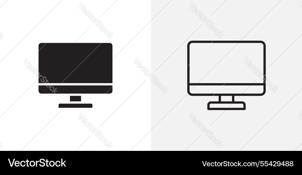Computer screen icons pack for apps and ui ux vector image