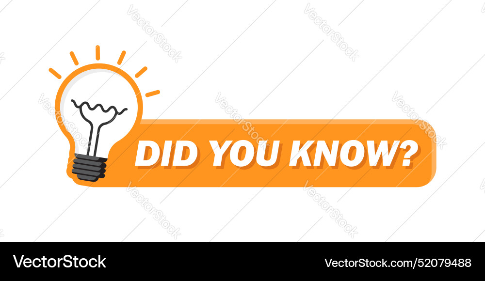 Did you know icon in flat style banner with frame Did you know icon in flat style banner with frame vector image
