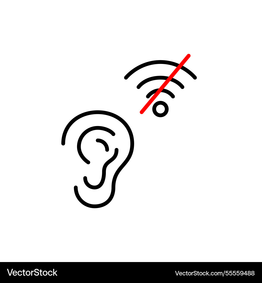Ear and no wi-fi symbol voice commands offline Ear and no wi-fi symbol voice commands offline vector image