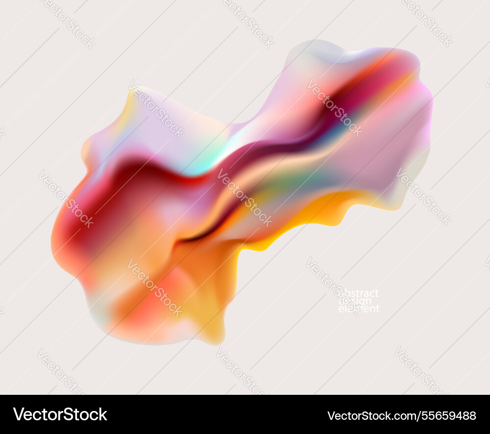 Fluid 3d object colored liquid element on white vector image
