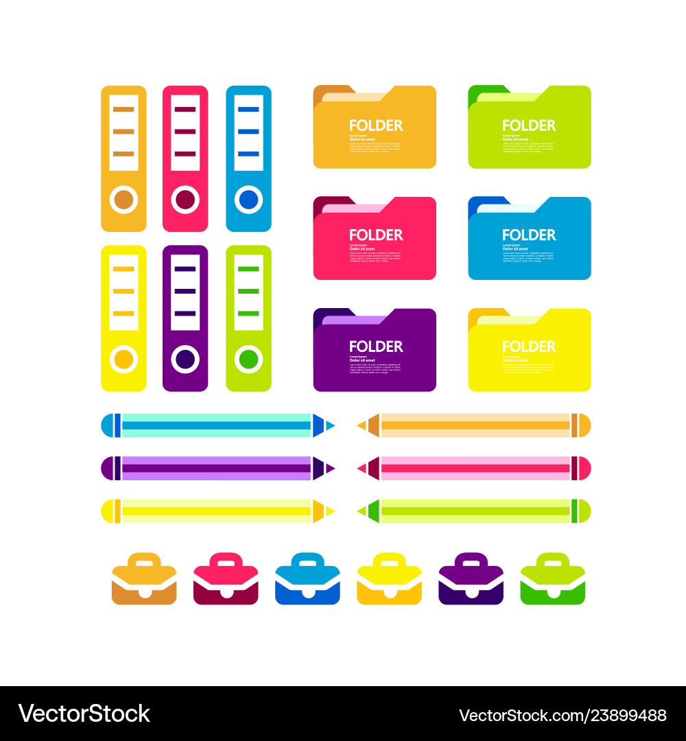 Folder and element for business concept vector image