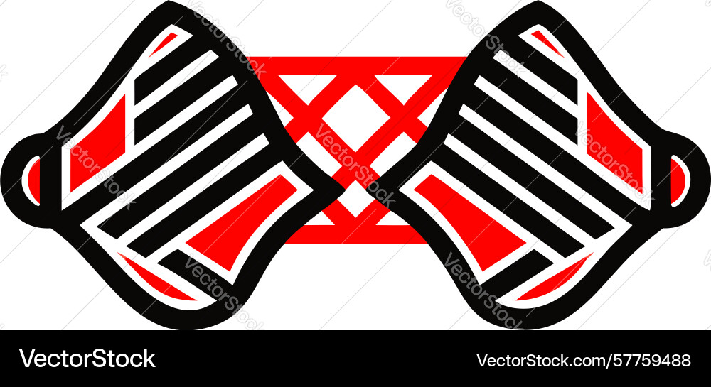 Intersecting bells with dynamic zigzag pattern vector image