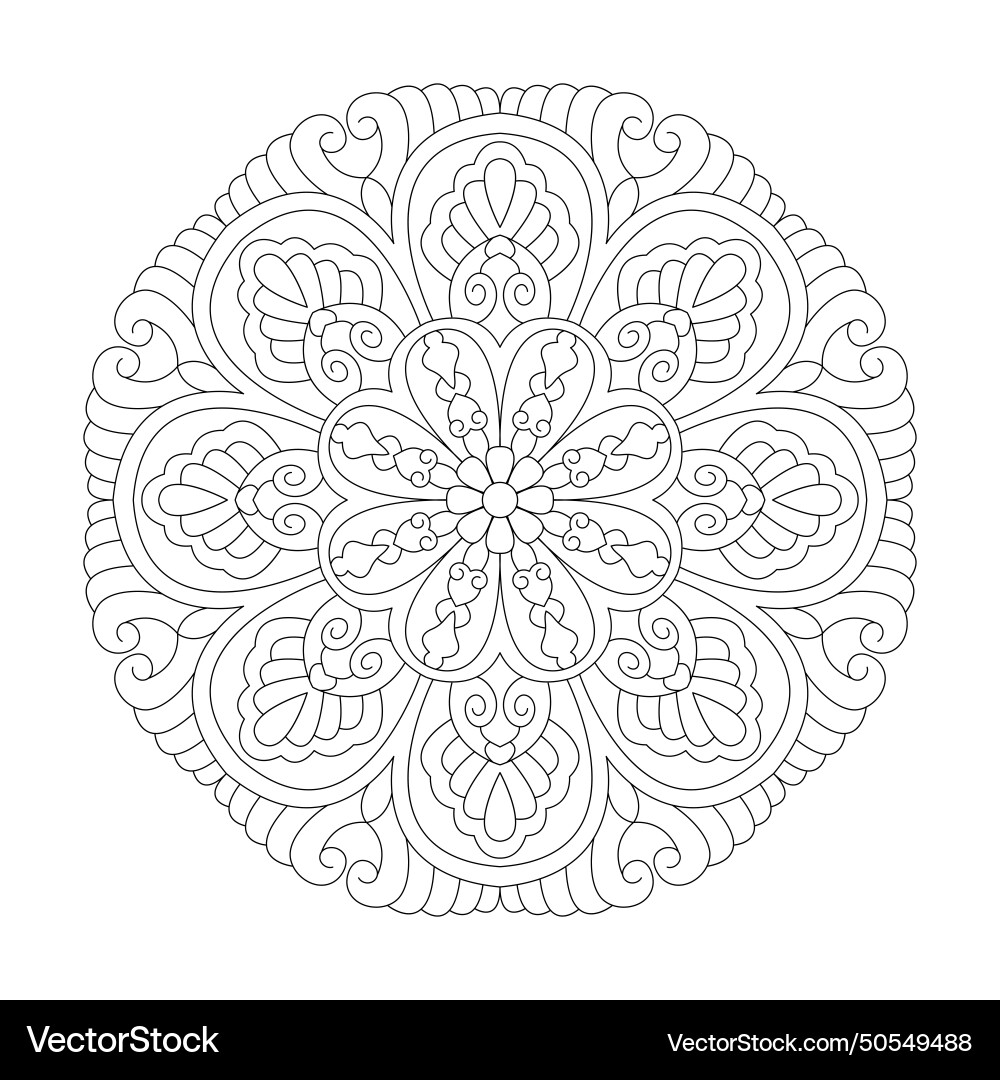 Mandala simple and basic for beginners Vector Image