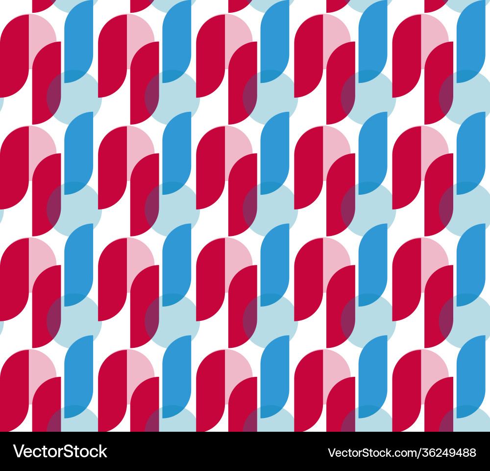 Red and blue retro abstract seamless pattern vector image