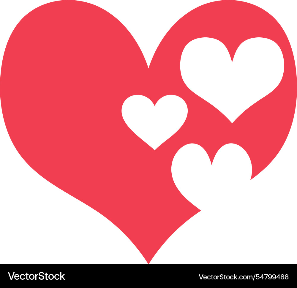 Red heart shape pattern vector image