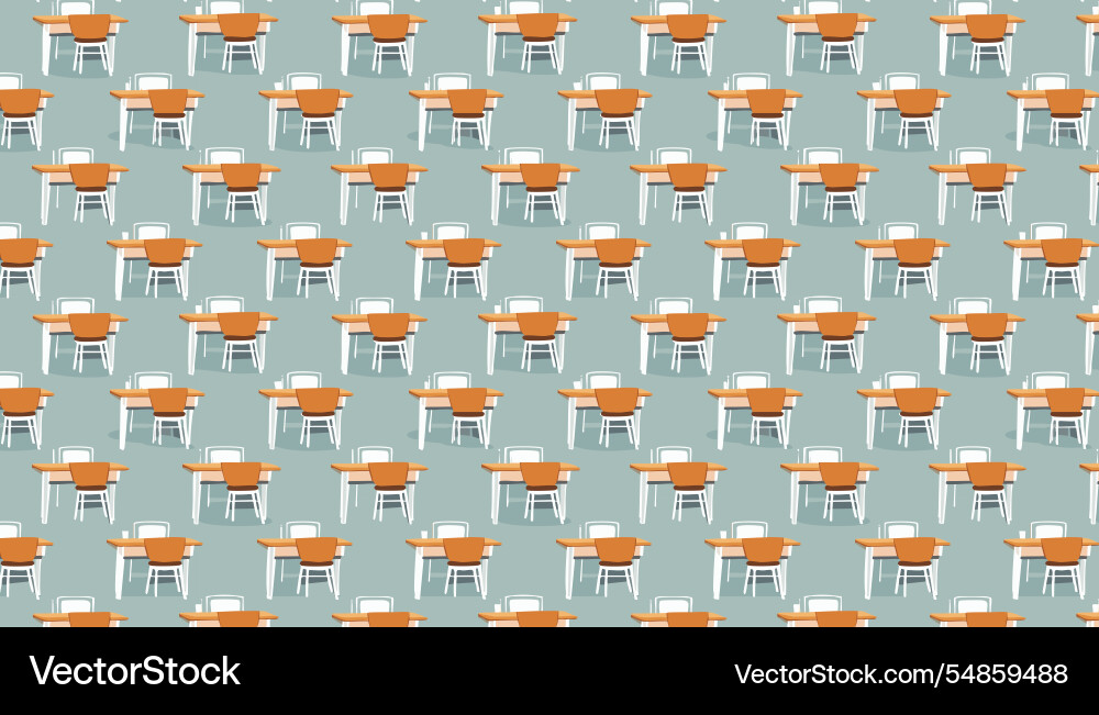 Seamless pattern with chairs and table in flat Vector Image