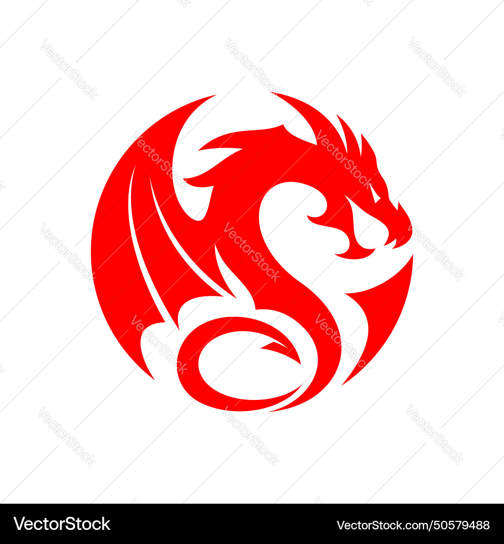 Tribal Dragon Logo Vector Image