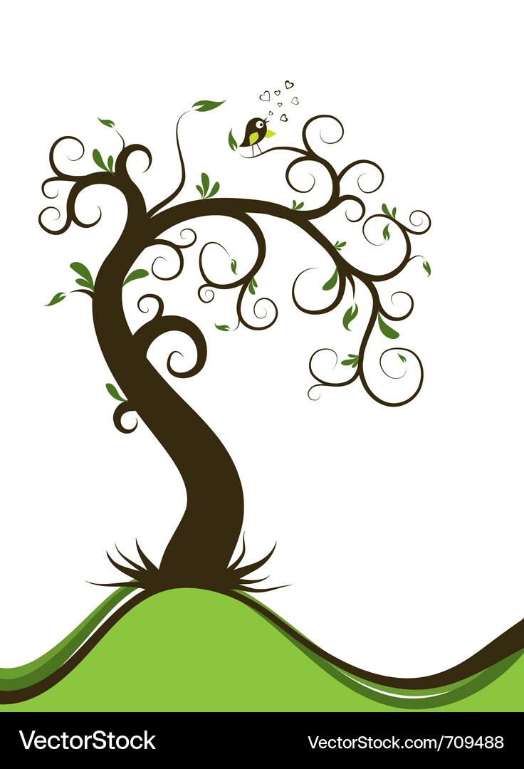 Valentines tree background Vector Image