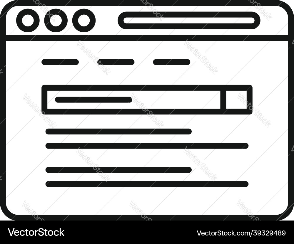 Browser site icon outline window bar Browser site icon outline window bar vector image