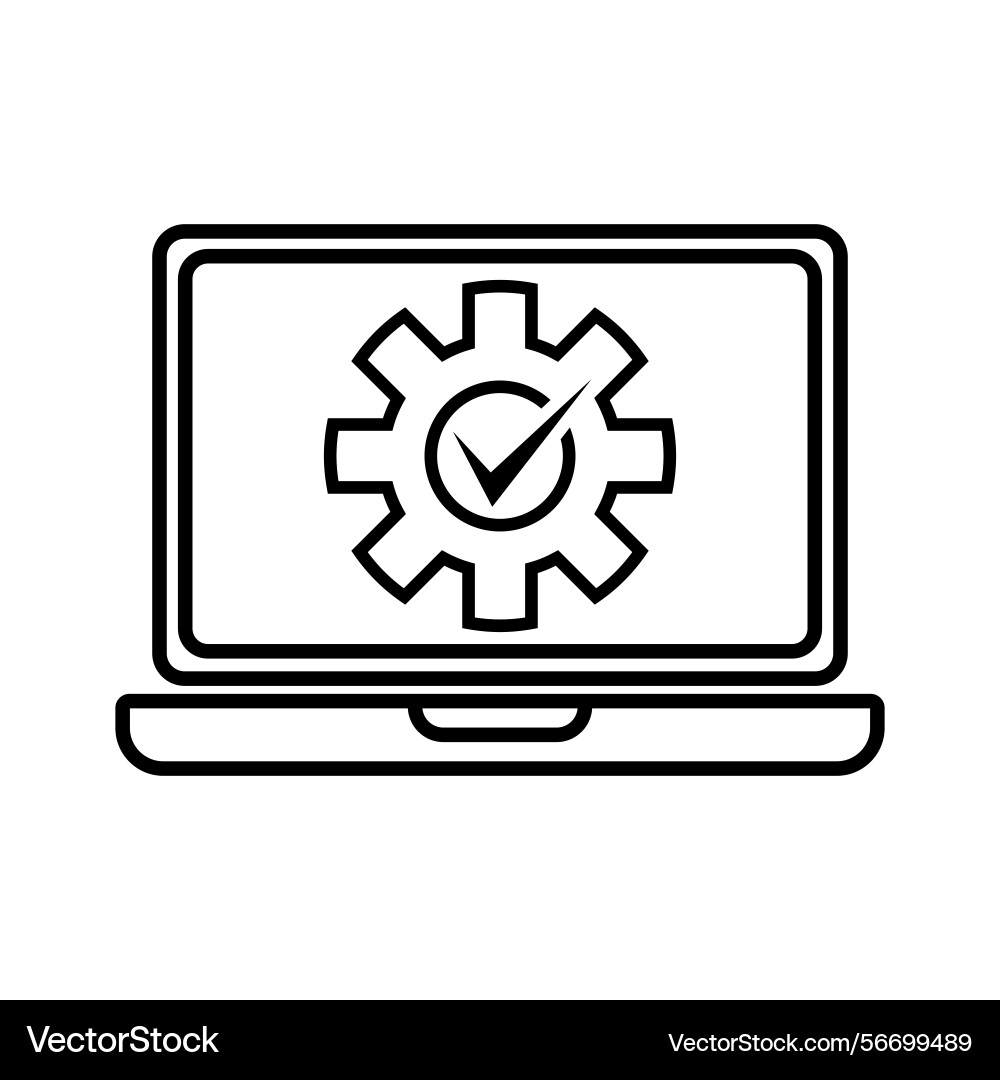 Computer update and settings icon Computer update and settings icon vector image