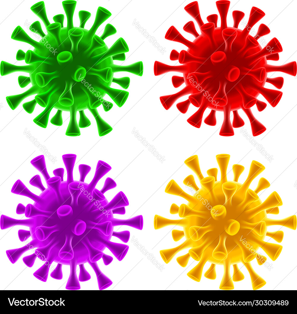 Coronavirus Cells - Multi Colored Set Royalty Free Vector