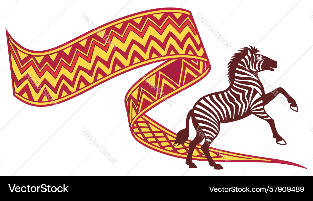Dynamic zebra with flowing patterned mane wild Vector Image