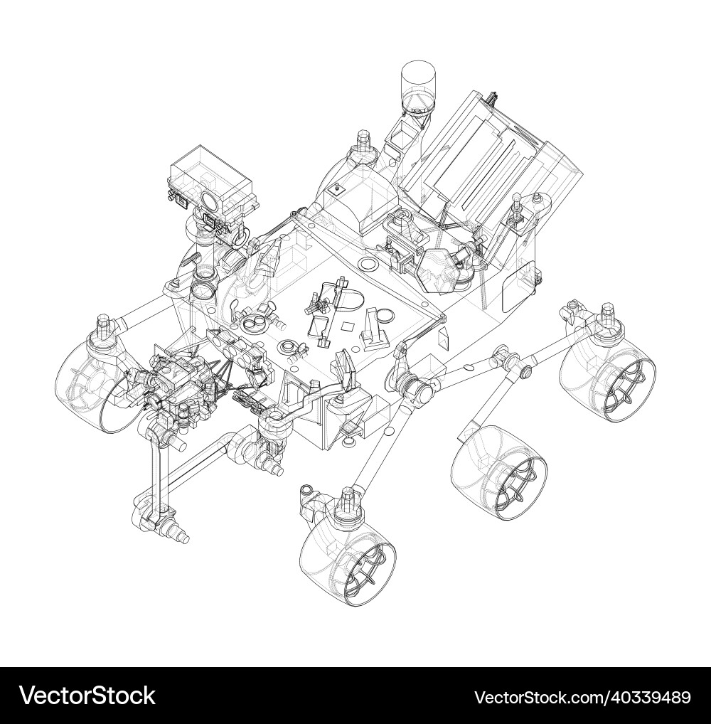 Mars rover rendering of 3d vector image