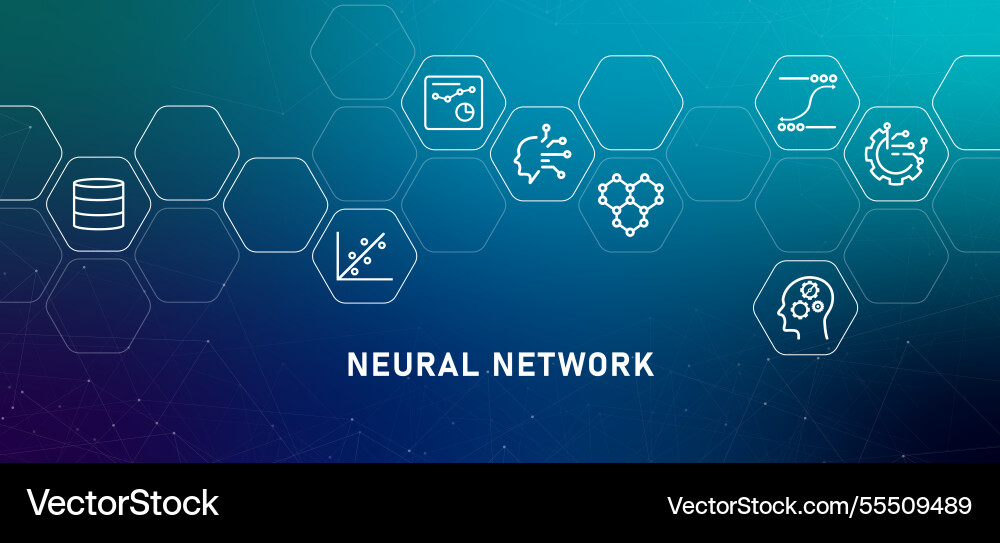 Neural network system gradient header smart Neural network system gradient header smart vector image
