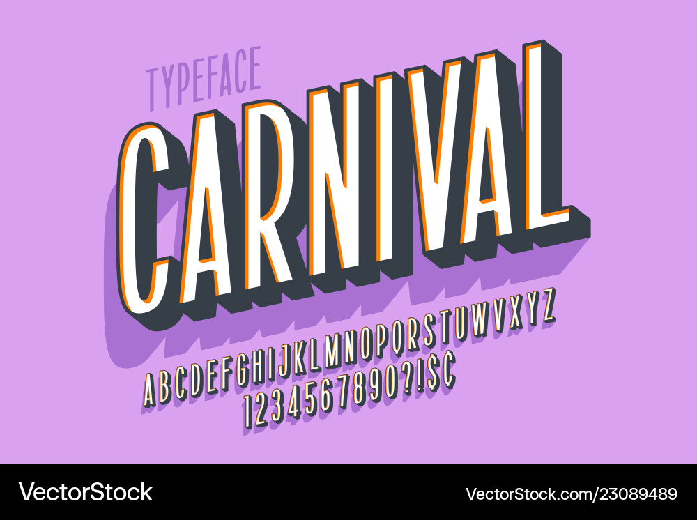 Retro 3d display font design alphabet letters Retro 3d display font design alphabet letters vector image