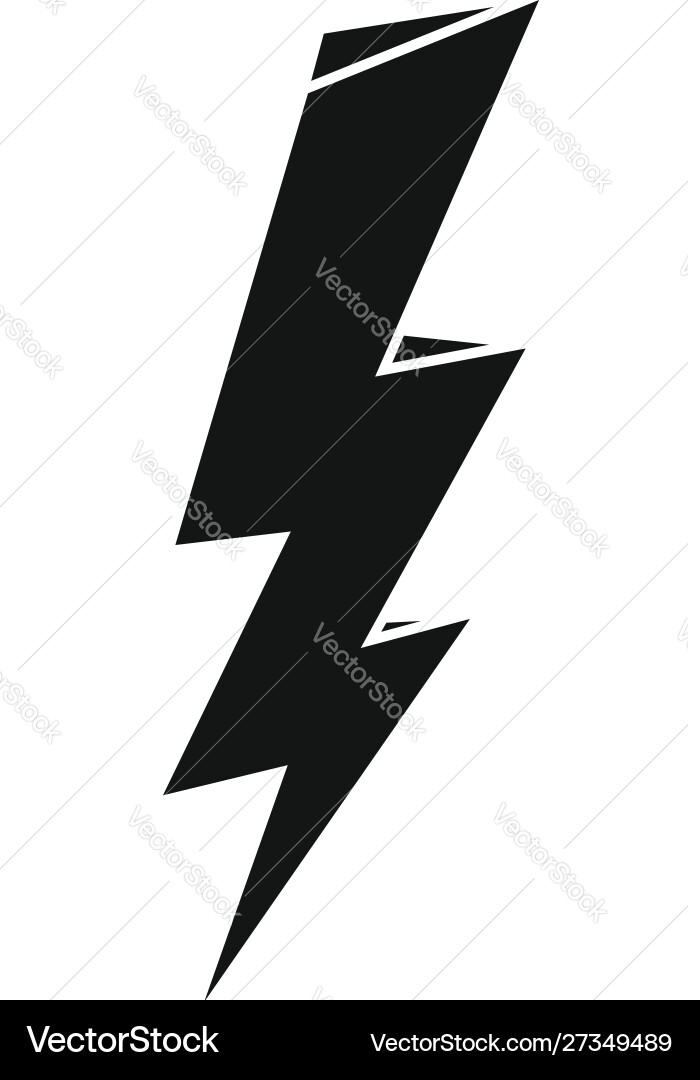 Zigzag lightning bolt icon simple style Zigzag lightning bolt icon simple style vector image