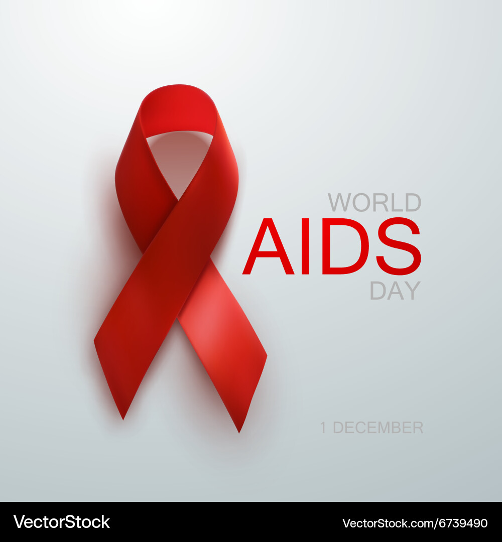 Aids Sensibilisierung rotes Band Lizenzfreies Vektorbild