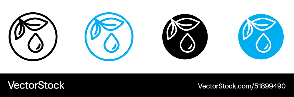 Essentials oil drop icon set collection for web Essentials oil drop icon set collection for web Vector Image
