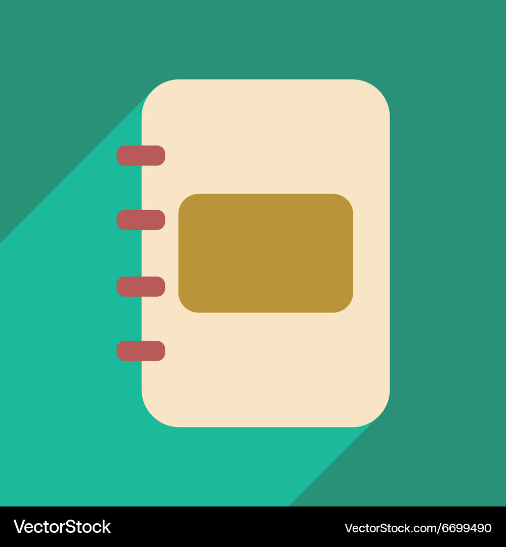 Flat with shadow icon and mobile application diary Vector Image