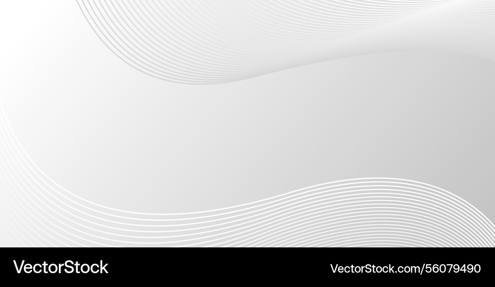 Grey gradient background with line waves minimal Vector Image
