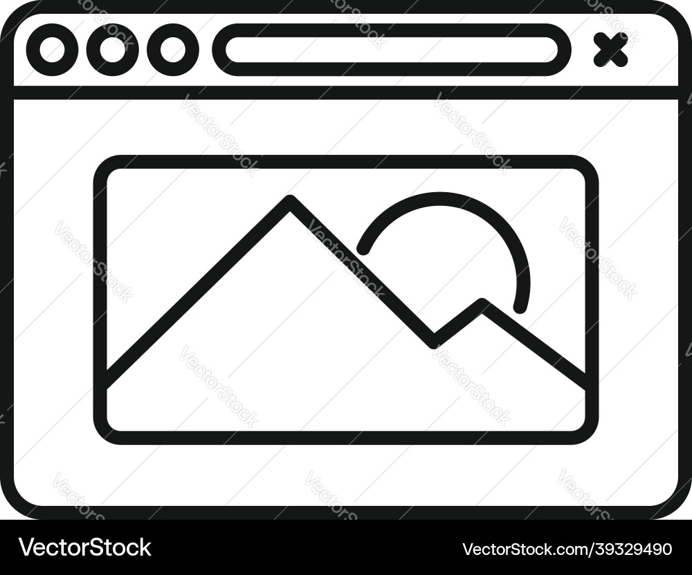 New browser icon outline internet computer New browser icon outline internet computer vector image