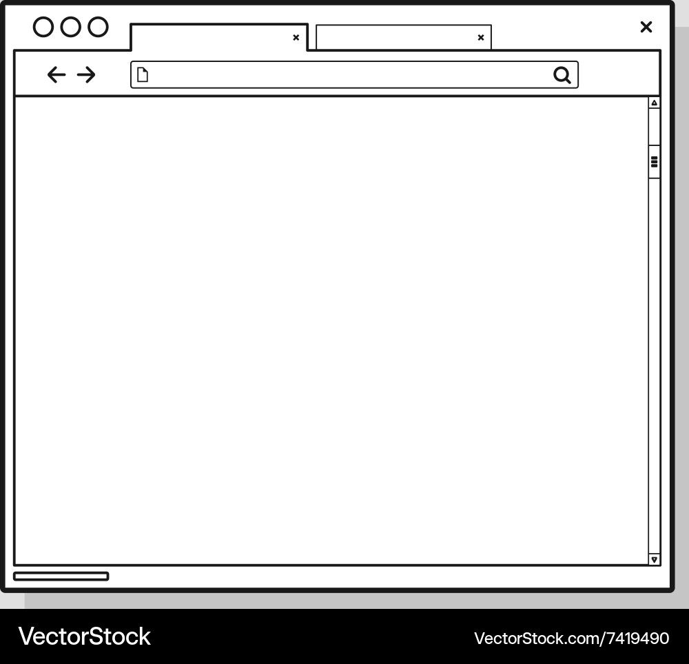Opened browser window template vector image