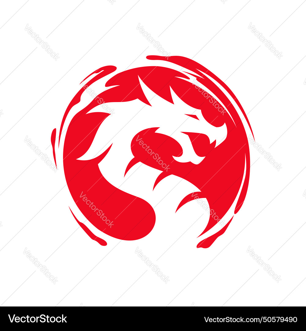 Tribal Dragon Logo Vector Image
