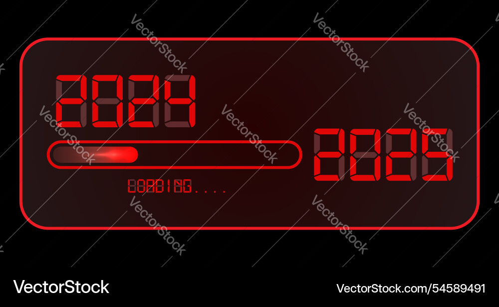 2025 happy new year digital clock 2024 loading 2025 happy new year digital clock 2024 loading vector image