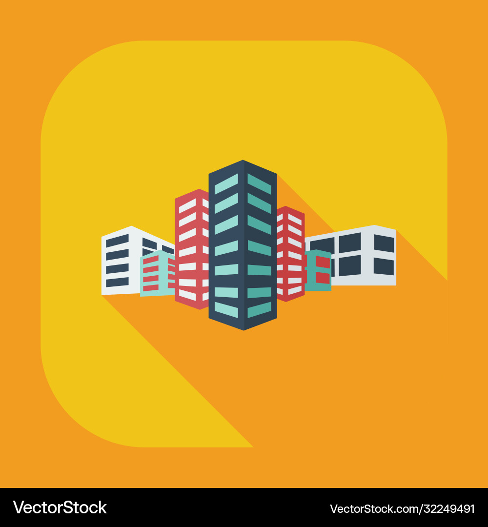 Flat modern design with shadow icons building vector image