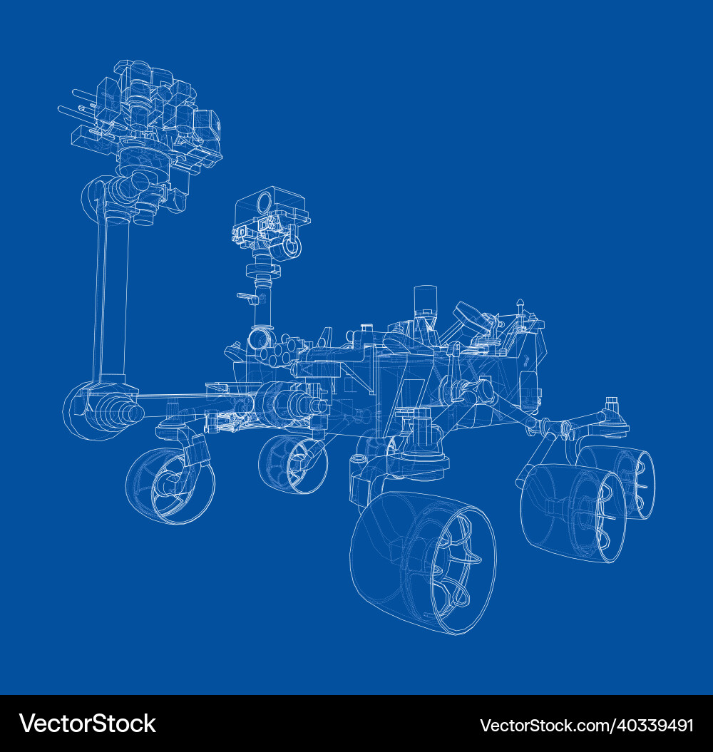 Mars rover rendering of 3d vector image