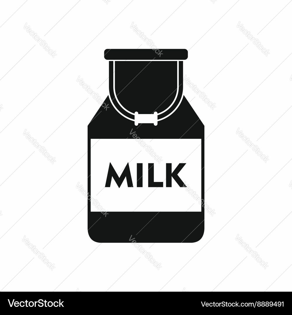 Milk can icon in simple style vector image