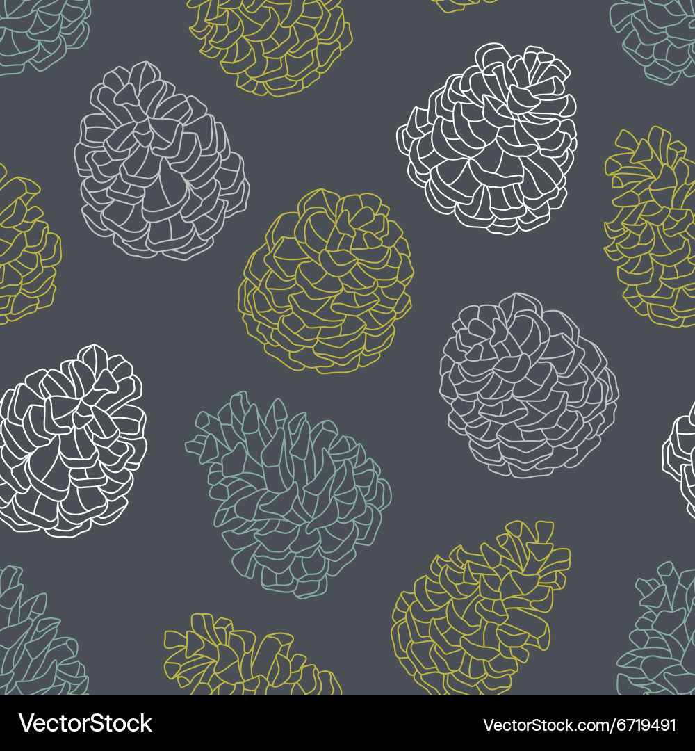 Pine Cone Seamless Pattern vector image