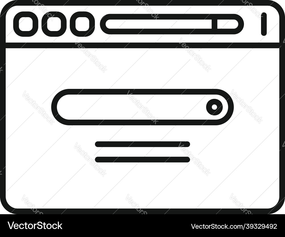 Browser monitor icon outline window Browser monitor icon outline window vector image