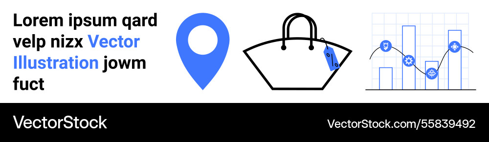 Data analytics shopping and location concepts Data analytics shopping and location concepts vector image