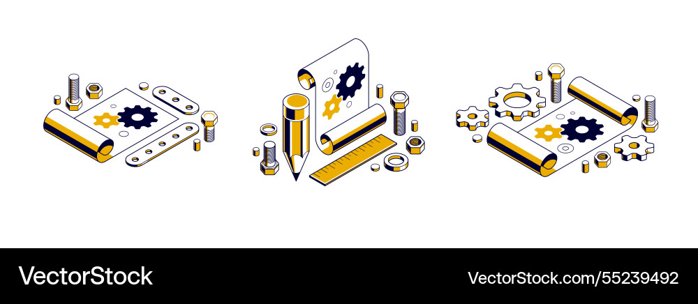 Mechanical engineering project in embodiment Mechanical engineering project in embodiment vector image