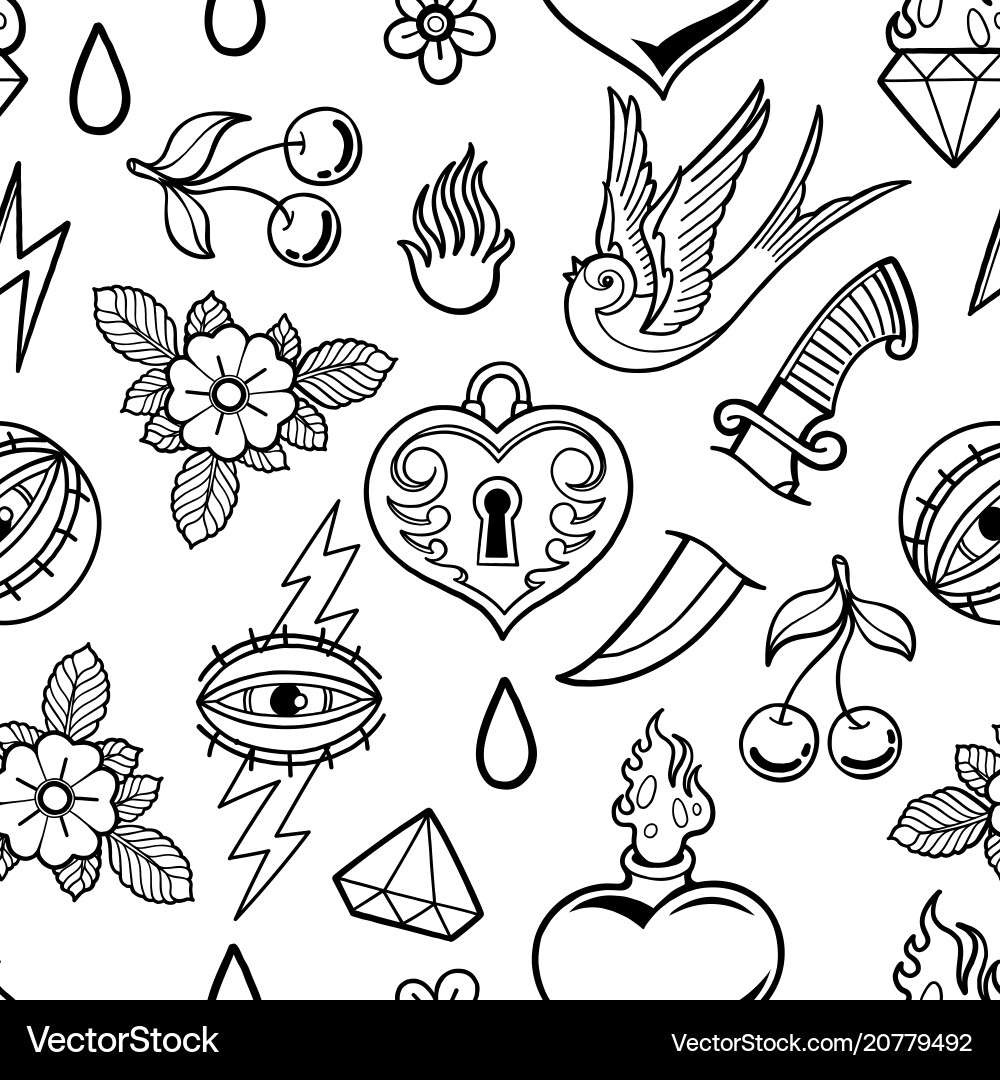 Old School Tattoo Collection Vector Image
