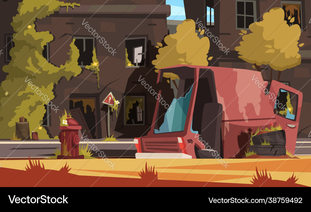 Post apocalypse city Post apocalypse city vector image