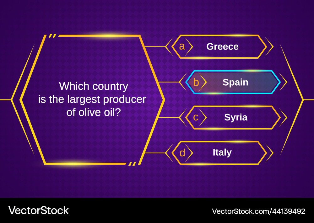 Quiz template with question and answer option Quiz template with question and answer option vector image