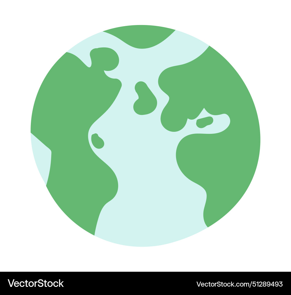 Green globe earth in flat design eco friendly Vector Image