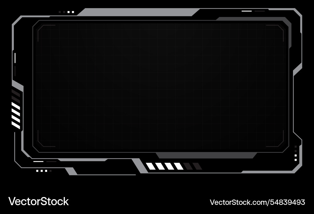 Hud frames white grey user interface elements Hud frames white grey user interface elements vector image