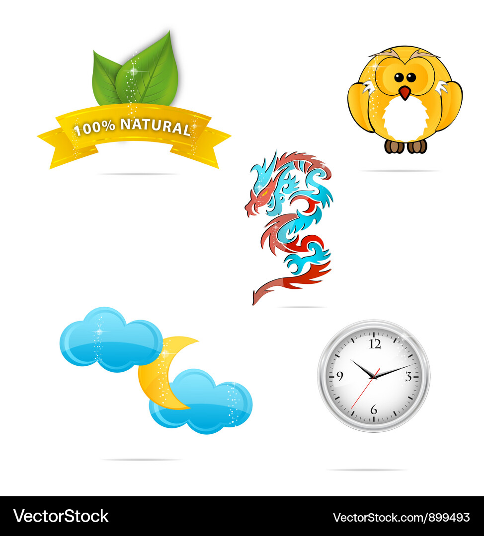 Nature and eco object symbols set Vector Image