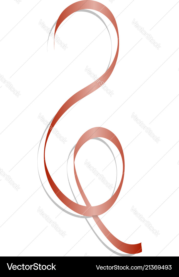 Red curl ribbon mockup realistic style Red curl ribbon mockup realistic style vector image