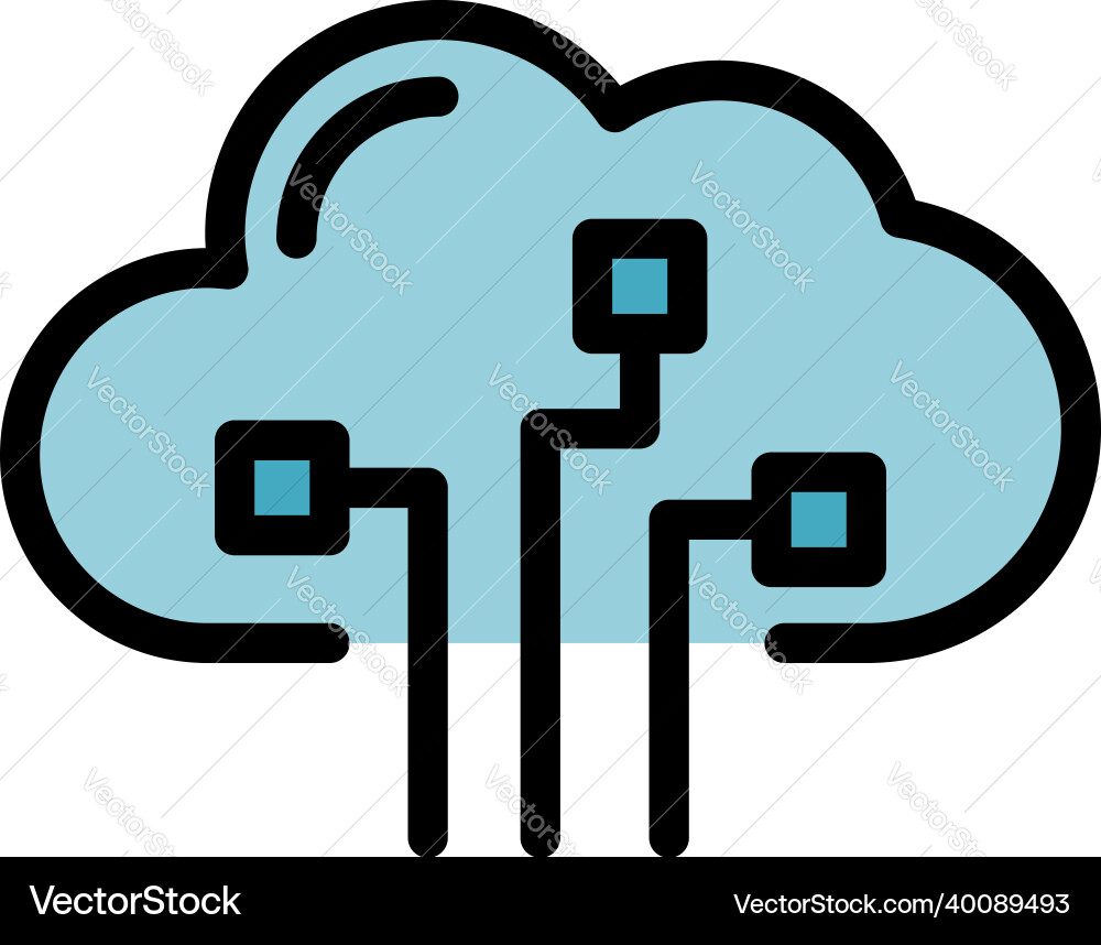 Security network icon color outline Security network icon color outline Vector Image