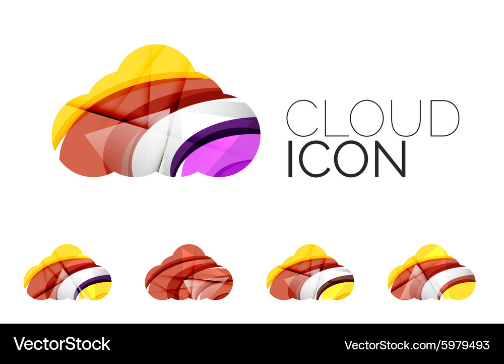 Set of abstract cloud computing icons business Vector Image