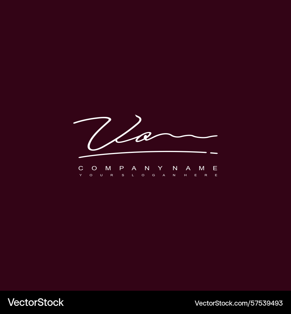 Signature style vo initial logos initials logo Vector Image