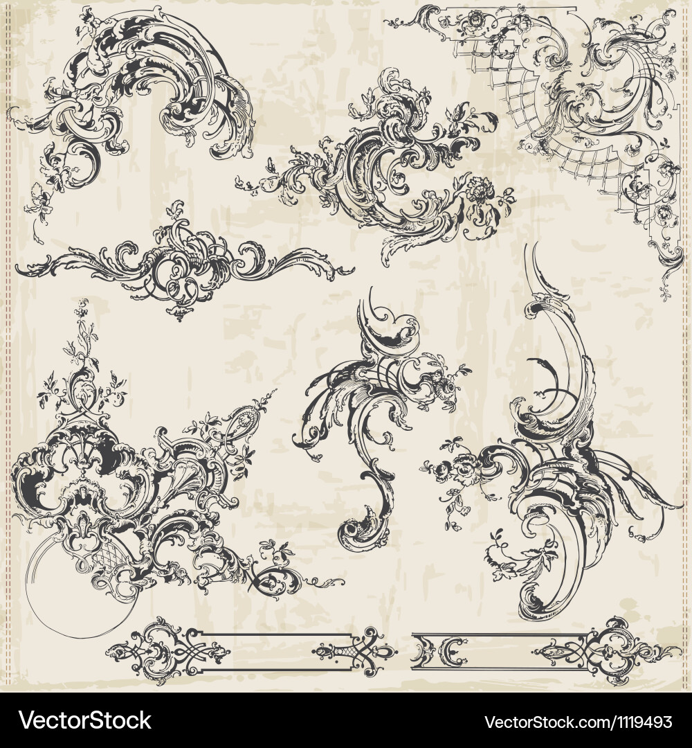 Vintage Calligraphic Frame Collection vector image