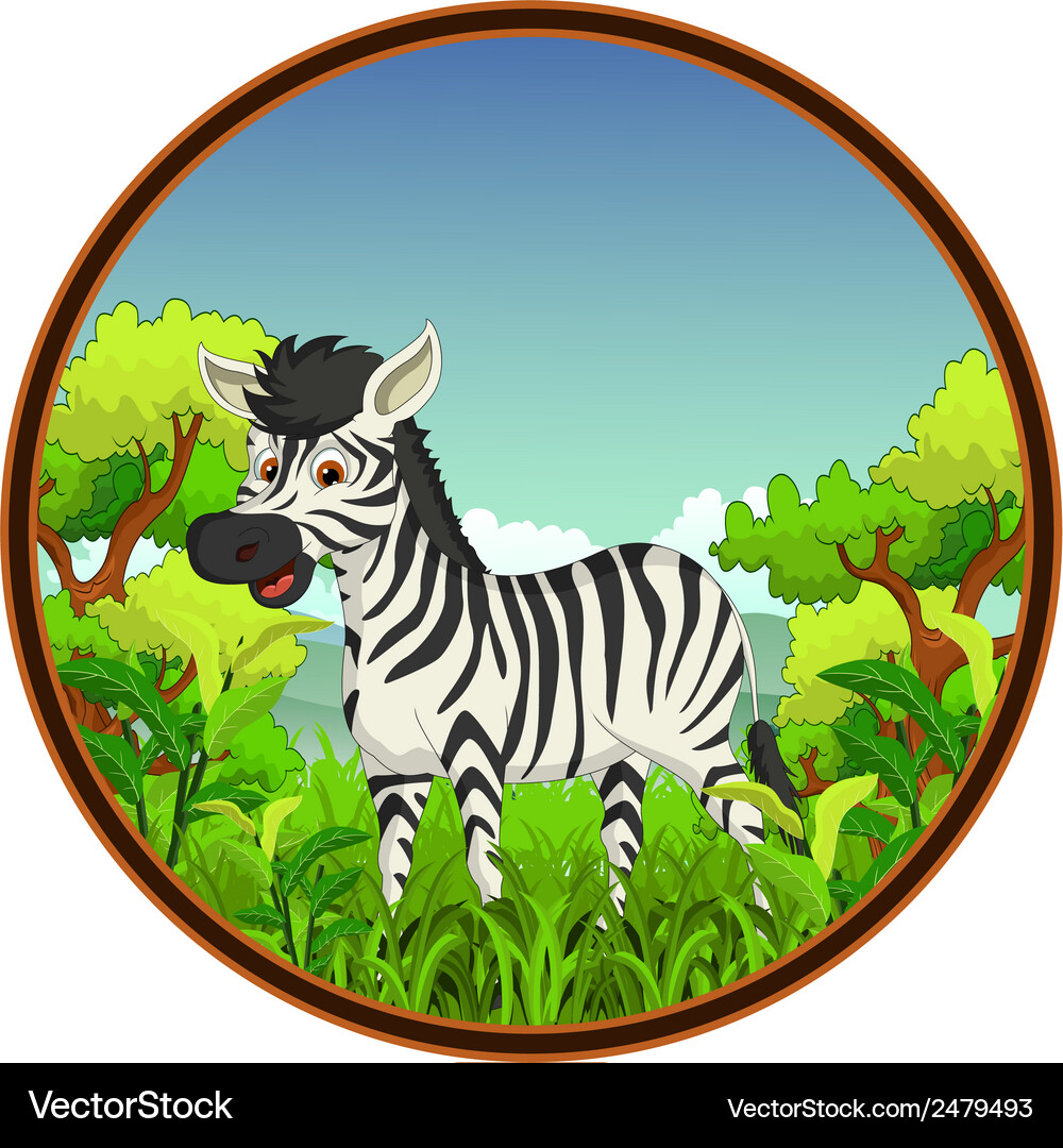 Zebra with forest background Vector Image