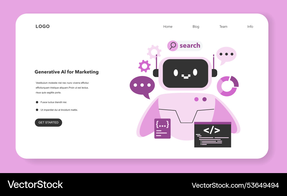 Ai or artificial intelligence in marketing web Ai or artificial intelligence in marketing web vector image